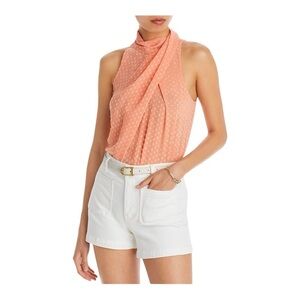 Aqua Peach Halter Top and White Shorts Set